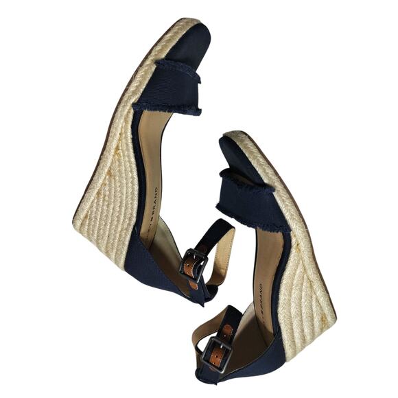 Lucky Brand Women's Navy Blue Espadrille 3" Wedge Sandals Size 8 - Picture 1 of 9